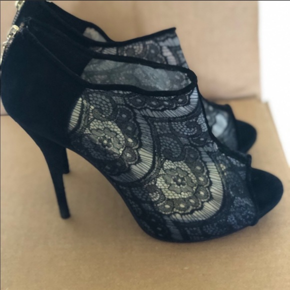 SOLD EBAY Black Lace Pump Stiletto High heel Size - Picture 2 of 7